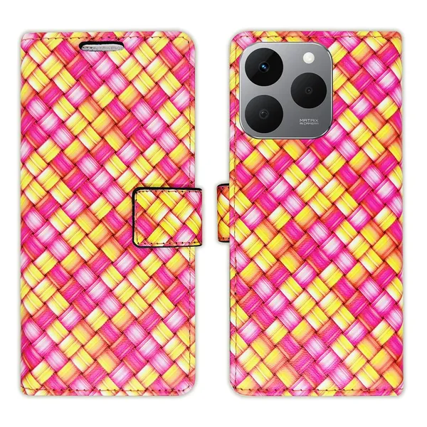 Mat_Pink_Flip_Cover_for_Realme_15T_5G|_Leather_Finish|Shock_Proof|Magnetic_Clouser_Compatible_with_Realme_15T_5G_(Pink)