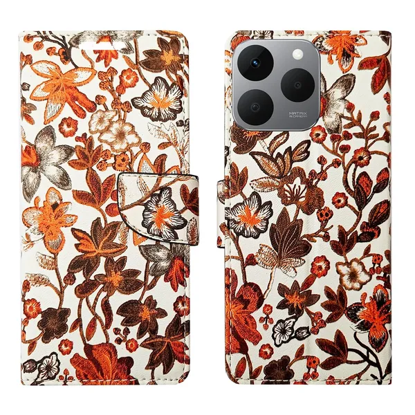 Orange_Pattern_Flip_Cover_for_Realme_15T_5G|_Leather_Finish|Shock_Proof|Magnetic_Clouser_Compatible_with_Realme_15T_5G_(Orange)