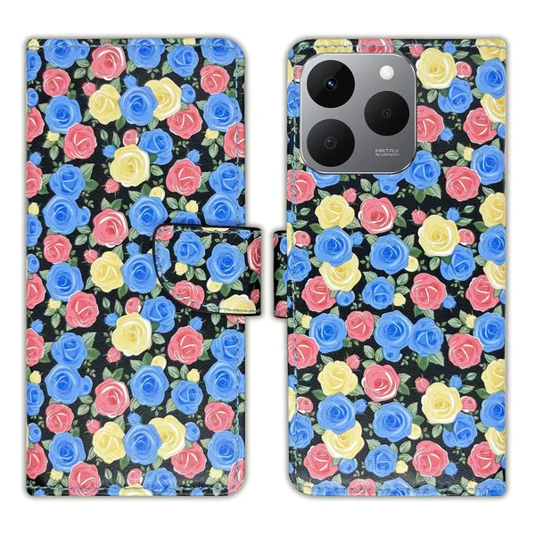 Rose_Blue_Flip_Cover_for_Realme_15T_5G|_Leather_Finish|Shock_Proof|Magnetic_Clouser_Compatible_with_Realme_15T_5G_(Blue)