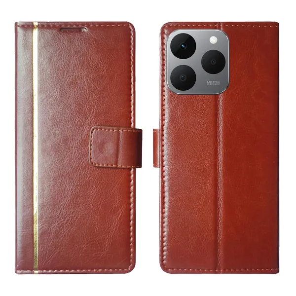 Brown_GP_Flip_Cover_for_Realme_15T_5G|_Leather_Finish|Shock_Proof|Magnetic_Clouser_Compatible_with_Realme_15T_5G_(Brown)