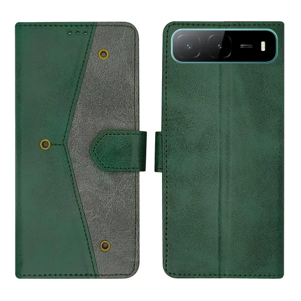 Kite_Green_Flip_Cover_for_Infinix_Hot_60i_5G|_Leather_Finish|Shock_Proof|Magnetic_Clouser_Compatible_with_Infinix_Hot_60i_5G_(Green)