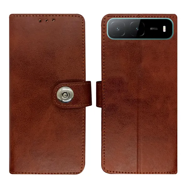 Manjoor_Brown_Flip_Cover_for_Infinix_Hot_60i_5G|_Leather_Finish|Shock_Proof|Magnetic_Clouser_Compatible_with_Infinix_Hot_60i_5G_(Brown)