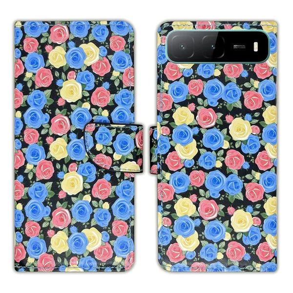 Rose_Blue_Flip_Cover_for_Infinix_Hot_60i_5G|_Leather_Finish|Shock_Proof|Magnetic_Clouser_Compatible_with_Infinix_Hot_60i_5G_(Blue)