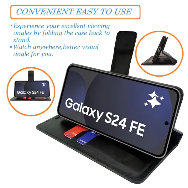 Check_Flip_Cover_for_Samsung_S24_FE_5G|_Leather_Finish|Shock_Proof|Magnetic_Clouser_Compatible_with_Samsung_S24_FE_5G_(Multicolor)