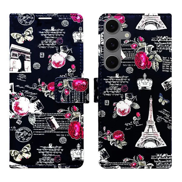 Black_Tower_Flip_Cover_for_Samsung_S24_FE_5G|_Leather_Finish|Shock_Proof|Magnetic_Clouser_Compatible_with_Samsung_S24_FE_5G_(Black)