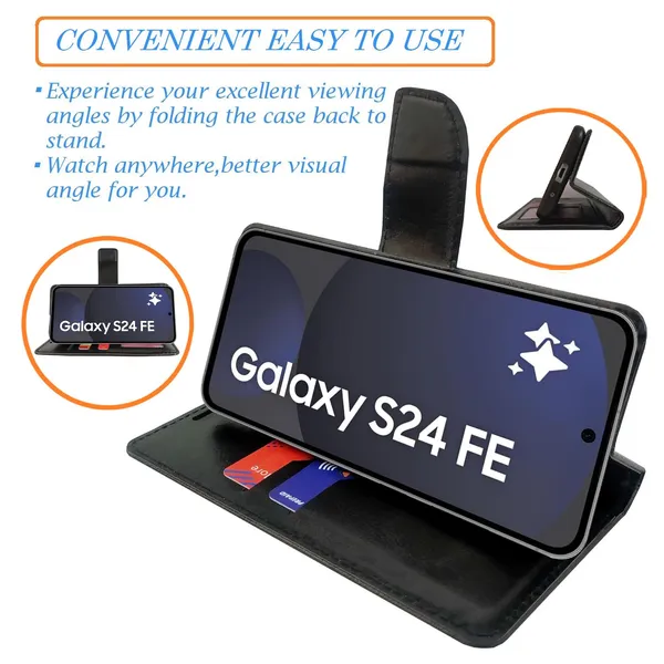Garden_Blue_Flip_Cover_for_Samsung_S24_FE_5G|_Leather_Finish|Shock_Proof|Magnetic_Clouser_Compatible_with_Samsung_S24_FE_5G_(Blue)