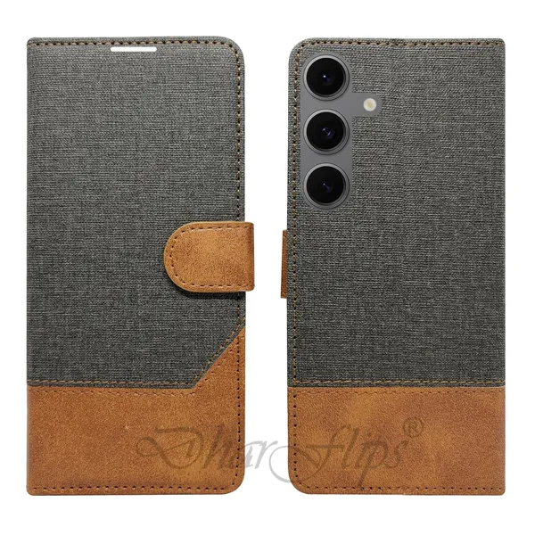 Khadi_Black_Flip_Cover_for_Samsung_S24_FE_5G|_Leather_Finish|Shock_Proof|Magnetic_Clouser_Compatible_with_Samsung_S24_FE_5G_(Black)