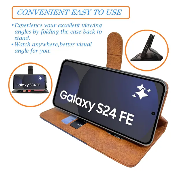 Khadi_Black_Flip_Cover_for_Samsung_S24_FE_5G|_Leather_Finish|Shock_Proof|Magnetic_Clouser_Compatible_with_Samsung_S24_FE_5G_(Black)