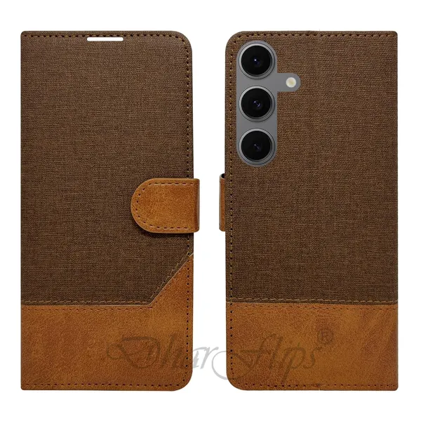 Khadi_Brown_Flip_Cover_for_Samsung_S24_FE_5G|_Leather_Finish|Shock_Proof|Magnetic_Clouser_Compatible_with_Samsung_S24_FE_5G_(Brown)