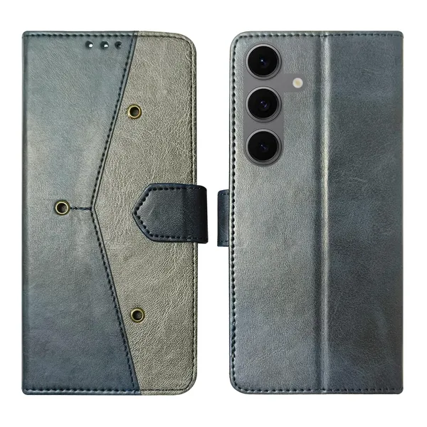 Kite_Blue_Flip_Cover_for_Samsung_S24_FE_5G|_Leather_Finish|Shock_Proof|Magnetic_Clouser_Compatible_with_Samsung_S24_FE_5G_(Blue)