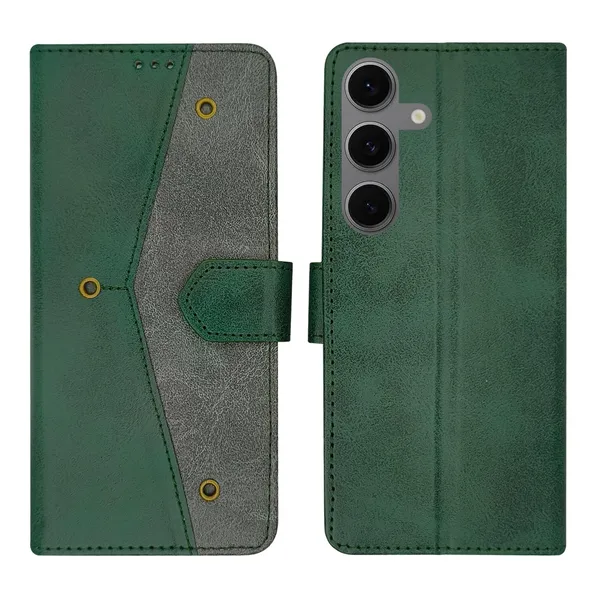 Kite_Green_Flip_Cover_for_Samsung_S24_FE_5G|_Leather_Finish|Shock_Proof|Magnetic_Clouser_Compatible_with_Samsung_S24_FE_5G_(Green)