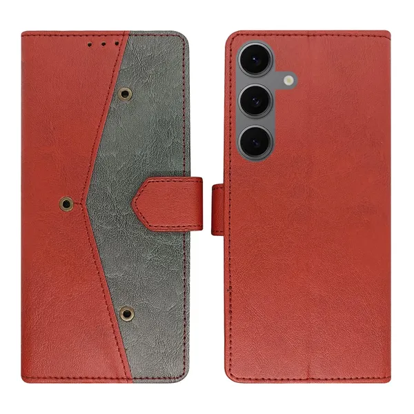 Kite_Red_Flip_Cover_for_Samsung_S24_FE_5G|_Leather_Finish|Shock_Proof|Magnetic_Clouser_Compatible_with_Samsung_S24_FE_5G_(Red)