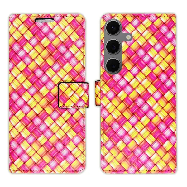 Mat_Pink_Flip_Cover_for_Samsung_S24_FE_5G|_Leather_Finish|Shock_Proof|Magnetic_Clouser_Compatible_with_Samsung_S24_FE_5G_(Pink)