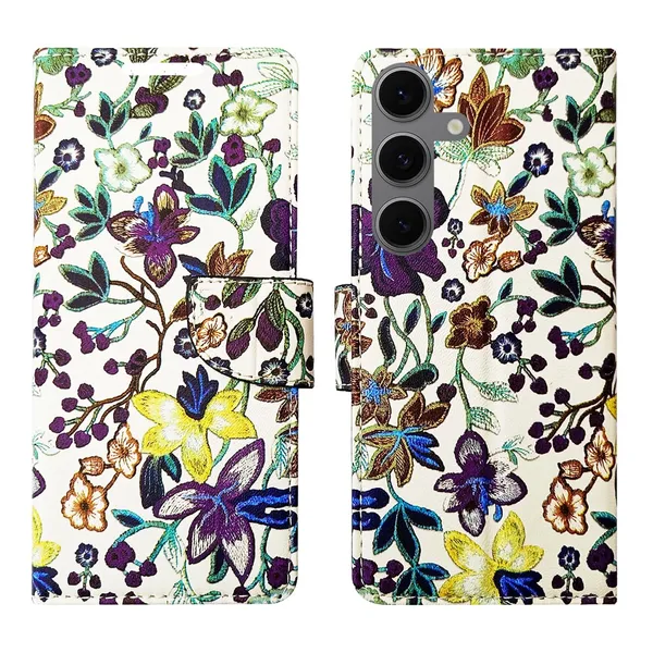 Purple_Pattern_Flip_Cover_for_Samsung_S24_FE_5G|_Leather_Finish|Shock_Proof|Magnetic_Clouser_Compatible_with_Samsung_S24_FE_5G_(Purple)