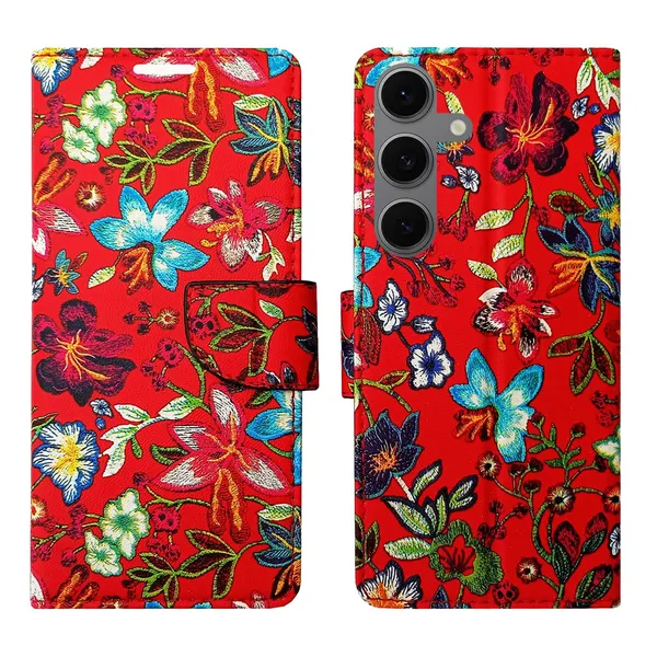 Red_Pattern_Flip_Cover_for_Samsung_S24_FE_5G|_Leather_Finish|Shock_Proof|Magnetic_Clouser_Compatible_with_Samsung_S24_FE_5G_(Red)