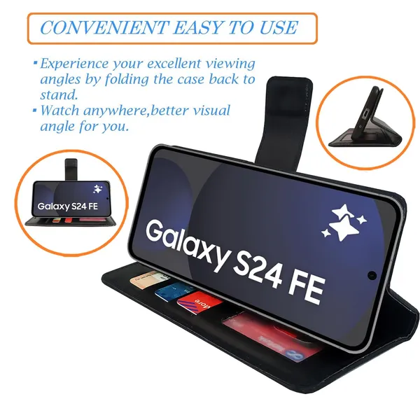 Black_GP_Flip_Cover_for_Samsung_S24_FE_5G|_Leather_Finish|Shock_Proof|Magnetic_Clouser_Compatible_with_Samsung_S24_FE_5G_(Black)