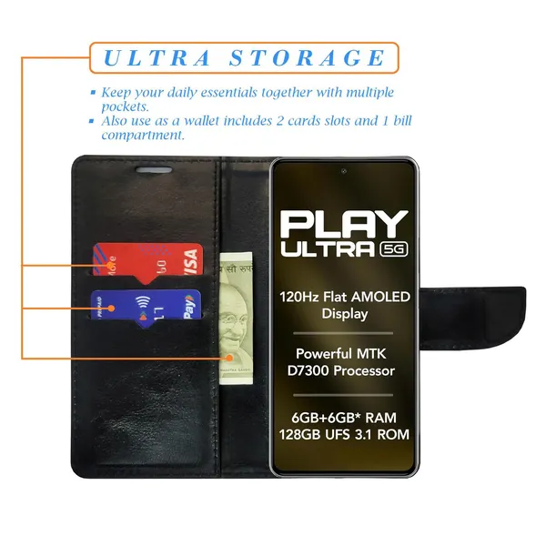 Blue_MRC_Flip_Cover_for_Lava_Play_Ultra_5G|_Leather_Finish|Shock_Proof|Magnetic_Clouser_Compatible_with_Lava_Play_Ultra_5G_(Blue)