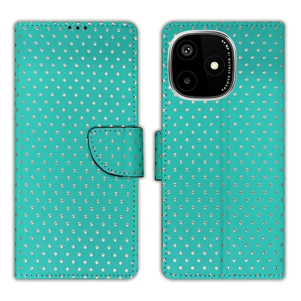 Aqua_Marine_Green_Dot_Flip_Cover_for_Lava_Play_Ultra_5G|_Leather_Finish|Shock_Proof|Magnetic_Clouser_Compatible_with_Lava_Play_Ultra_5G_(Green)