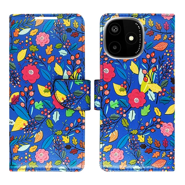 Garden_Blue_Flip_Cover_for_Lava_Play_Ultra_5G|_Leather_Finish|Shock_Proof|Magnetic_Clouser_Compatible_with_Lava_Play_Ultra_5G_(Blue)