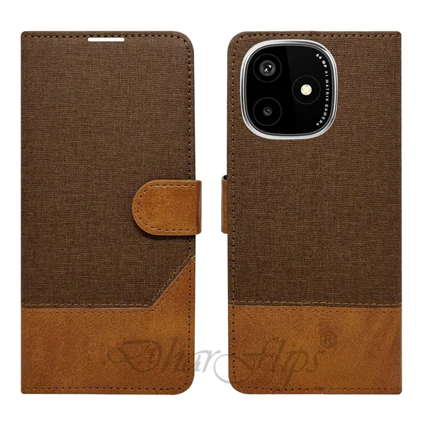 Khadi_Brown_Flip_Cover_for_Lava_Play_Ultra_5G|_Leather_Finish|Shock_Proof|Magnetic_Clouser_Compatible_with_Lava_Play_Ultra_5G_(Brown)