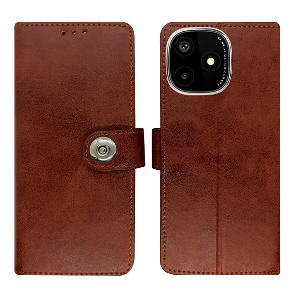 Manjoor_Brown_Flip_Cover_for_Lava_Play_Ultra_5G|_Leather_Finish|Shock_Proof|Magnetic_Clouser_Compatible_with_Lava_Play_Ultra_5G_(Brown)