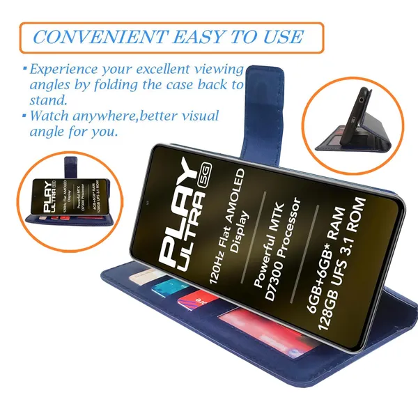 Blue_GP_Flip_Cover_for_Lava_Play_Ultra_5G|_Leather_Finish|Shock_Proof|Magnetic_Clouser_Compatible_with_Lava_Play_Ultra_5G_(Blue)