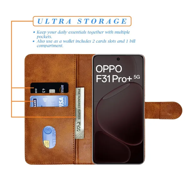 Khadi_Gray_Flip_Cover_for_Oppo_F31_Pro_Plus_5G|_Leather_Finish|Shock_Proof|Magnetic_Clouser_Compatible_with_Oppo_F31_Pro_Plus_5G_(Gray)