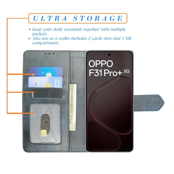 Kite_Blue_Flip_Cover_for_Oppo_F31_Pro_Plus_5G|_Leather_Finish|Shock_Proof|Magnetic_Clouser_Compatible_with_Oppo_F31_Pro_Plus_5G_(Blue)