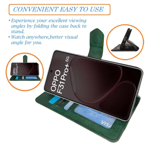 Kite_Green_Flip_Cover_for_Oppo_F31_Pro_Plus_5G|_Leather_Finish|Shock_Proof|Magnetic_Clouser_Compatible_with_Oppo_F31_Pro_Plus_5G_(Green)