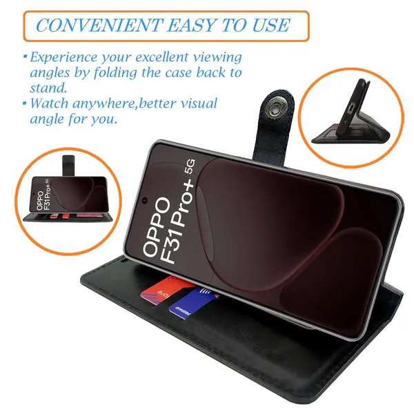Manjoor_Black_Flip_Cover_for_Oppo_F31_Pro_Plus_5G|_Leather_Finish|Shock_Proof|Magnetic_Clouser_Compatible_with_Oppo_F31_Pro_Plus_5G_(Black)
