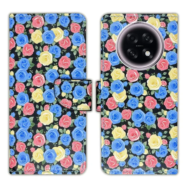 Rose_Blue_Flip_Cover_for_Oppo_F31_Pro_Plus_5G|_Leather_Finish|Shock_Proof|Magnetic_Clouser_Compatible_with_Oppo_F31_Pro_Plus_5G_(Blue)