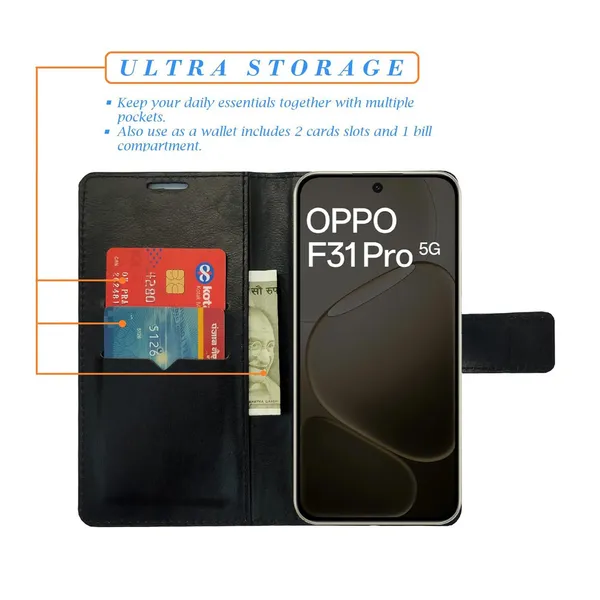 Check_Flip_Cover_for_Oppo_F31_Pro_5G|_Leather_Finish|Shock_Proof|Magnetic_Clouser_Compatible_with_Oppo_F31_Pro_5G_(Multicolor)