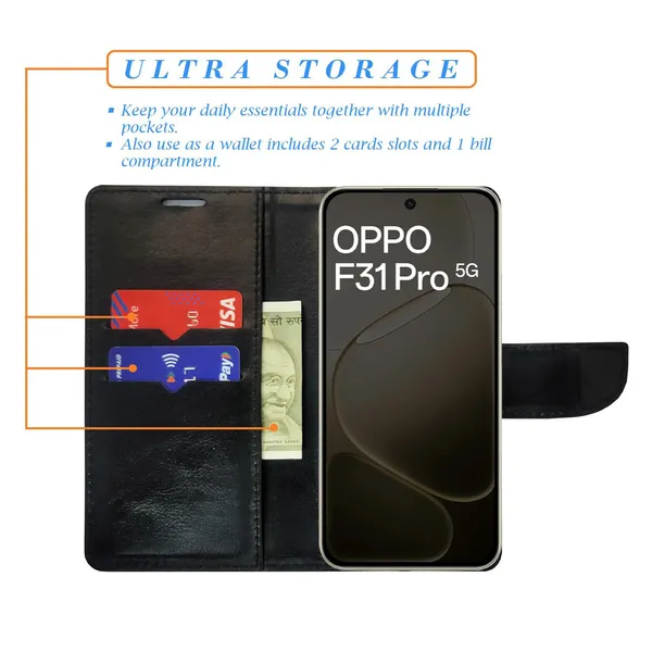 Black_Ghibli_Flip_Cover_for_Oppo_F31_Pro_5G|_Leather_Finish|Shock_Proof|Magnetic_Clouser_Compatible_with_Oppo_F31_Pro_5G_(Black)