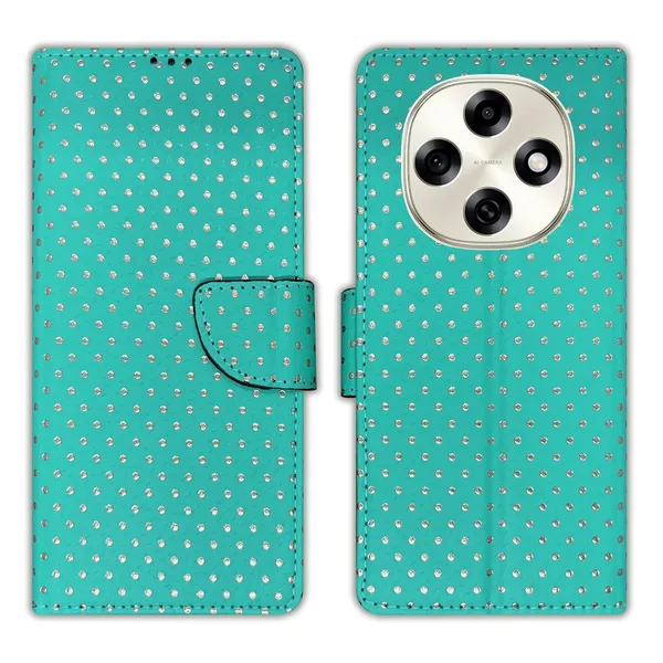 Aqua_Marine_Green_Dot_Flip_Cover_for_Oppo_F31_Pro_5G|_Leather_Finish|Shock_Proof|Magnetic_Clouser_Compatible_with_Oppo_F31_Pro_5G_(Green)
