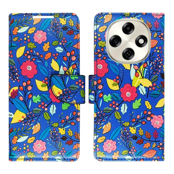 Garden_Blue_Flip_Cover_for_Oppo_F31_Pro_5G|_Leather_Finish|Shock_Proof|Magnetic_Clouser_Compatible_with_Oppo_F31_Pro_5G_(Blue)