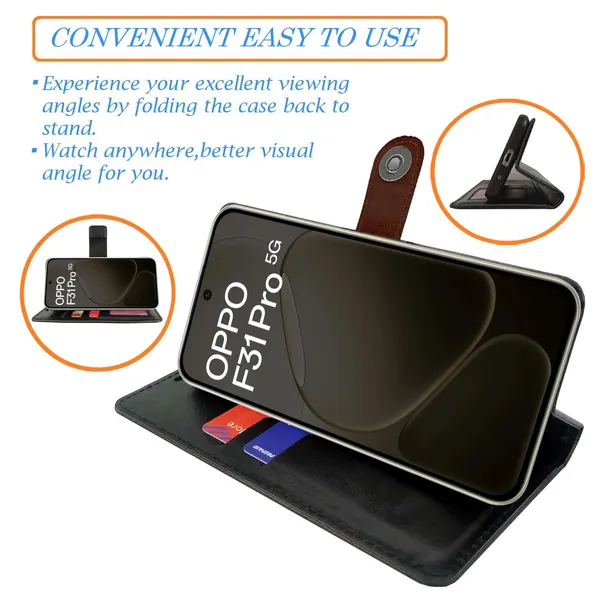 Manjoor_Brown_Flip_Cover_for_Oppo_F31_Pro_5G|_Leather_Finish|Shock_Proof|Magnetic_Clouser_Compatible_with_Oppo_F31_Pro_5G_(Brown)