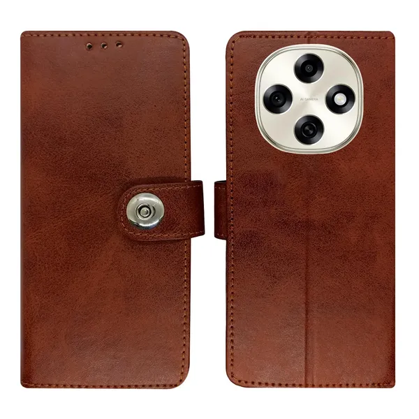 Manjoor_Brown_Flip_Cover_for_Oppo_F31_Pro_5G|_Leather_Finish|Shock_Proof|Magnetic_Clouser_Compatible_with_Oppo_F31_Pro_5G_(Brown)