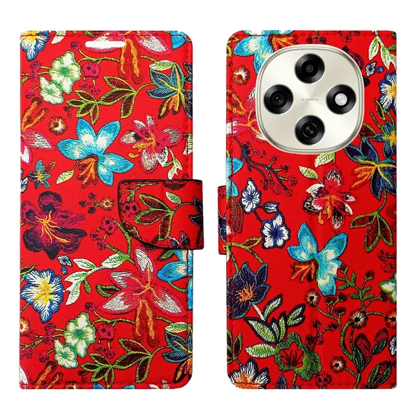 Red_Pattern_Flip_Cover_for_Oppo_F31_Pro_5G|_Leather_Finish|Shock_Proof|Magnetic_Clouser_Compatible_with_Oppo_F31_Pro_5G_(Red)