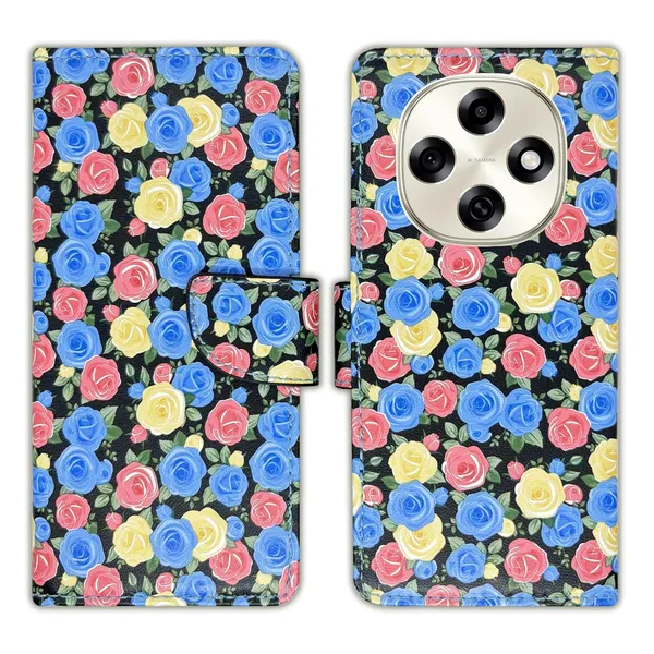 Rose_Blue_Flip_Cover_for_Oppo_F31_Pro_5G|_Leather_Finish|Shock_Proof|Magnetic_Clouser_Compatible_with_Oppo_F31_Pro_5G_(Blue)