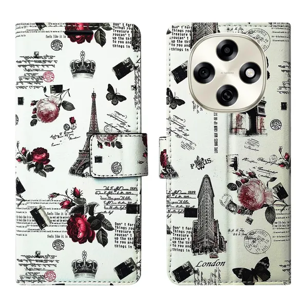 White_Tower_Flip_Cover_for_Oppo_F31_Pro_5G|_Leather_Finish|Shock_Proof|Magnetic_Clouser_Compatible_with_Oppo_F31_Pro_5G_(White)