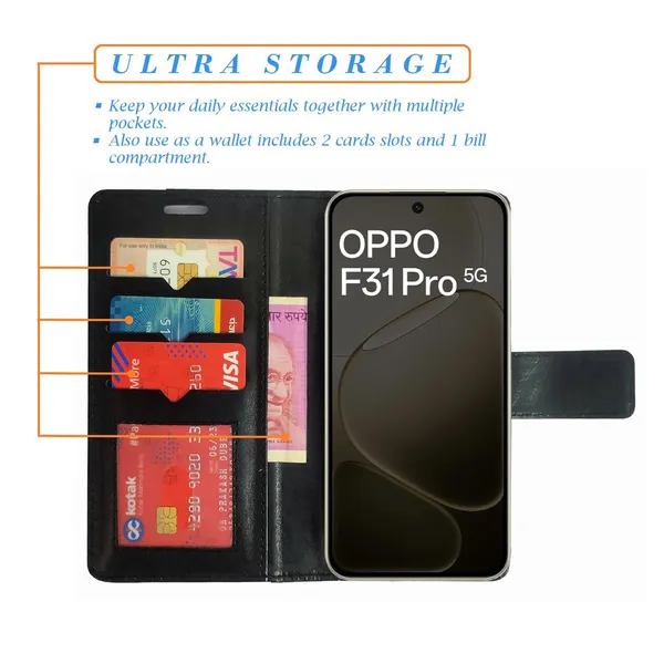 Black_GP_Flip_Cover_for_Oppo_F31_Pro_5G|_Leather_Finish|Shock_Proof|Magnetic_Clouser_Compatible_with_Oppo_F31_Pro_5G_(Black)