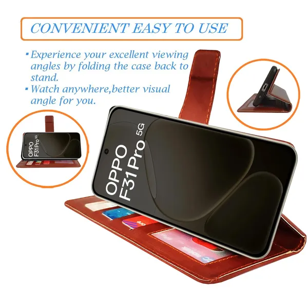 Brown_GP_Flip_Cover_for_Oppo_F31_Pro_5G|_Leather_Finish|Shock_Proof|Magnetic_Clouser_Compatible_with_Oppo_F31_Pro_5G_(Brown)