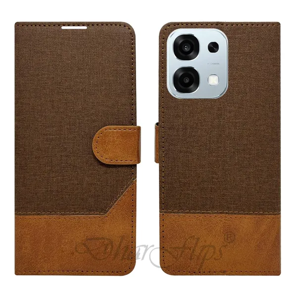 Khadi_Brown_Flip_Cover_for_Oppo_F31_5G|_Leather_Finish|Shock_Proof|Magnetic_Clouser_Compatible_with_Oppo_F31_5G_(Brown)