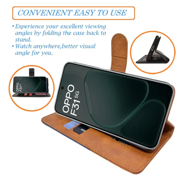 Khadi_Gray_Flip_Cover_for_Oppo_F31_5G|_Leather_Finish|Shock_Proof|Magnetic_Clouser_Compatible_with_Oppo_F31_5G_(Gray)