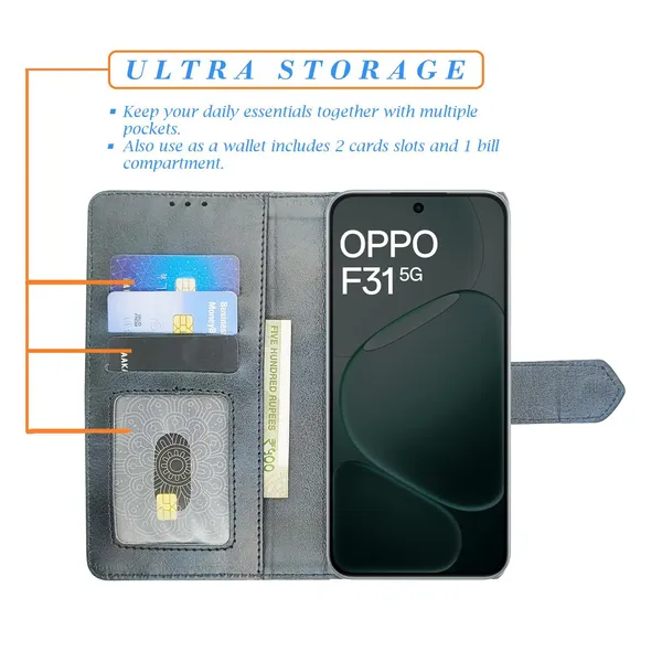 Kite_Blue_Flip_Cover_for_Oppo_F31_5G|_Leather_Finish|Shock_Proof|Magnetic_Clouser_Compatible_with_Oppo_F31_5G_(Blue)