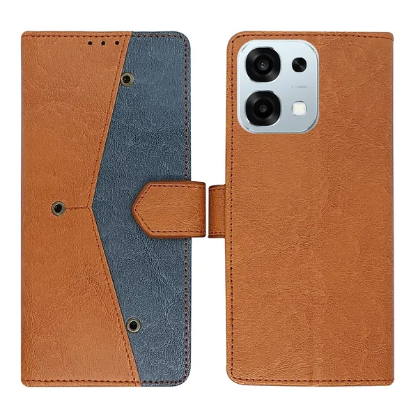 Kite_Brown_Flip_Cover_for_Oppo_F31_5G|_Leather_Finish|Shock_Proof|Magnetic_Clouser_Compatible_with_Oppo_F31_5G_(Brown)