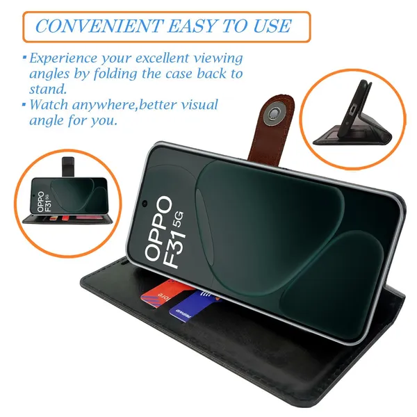 Manjoor_Brown_Flip_Cover_for_Oppo_F31_5G|_Leather_Finish|Shock_Proof|Magnetic_Clouser_Compatible_with_Oppo_F31_5G_(Brown)