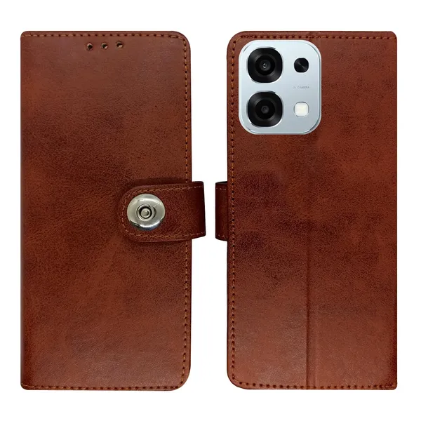 Manjoor_Brown_Flip_Cover_for_Oppo_F31_5G|_Leather_Finish|Shock_Proof|Magnetic_Clouser_Compatible_with_Oppo_F31_5G_(Brown)