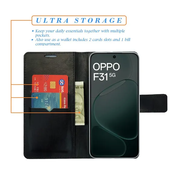 White_Tower_Flip_Cover_for_Oppo_F31_5G|_Leather_Finish|Shock_Proof|Magnetic_Clouser_Compatible_with_Oppo_F31_5G_(White)