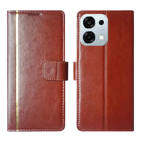 Brown_GP_Flip_Cover_for_Oppo_F31_5G|_Leather_Finish|Shock_Proof|Magnetic_Clouser_Compatible_with_Oppo_F31_5G_(Brown)